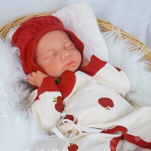 18.9in Full Silicone Reborn wheaten Baby Girl Dolls Lifelike 6.61LB Weight Baby